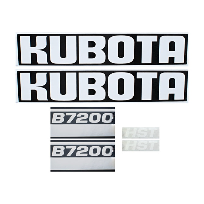 Decal Set for Kubota B7200 Mylar – Hood Only