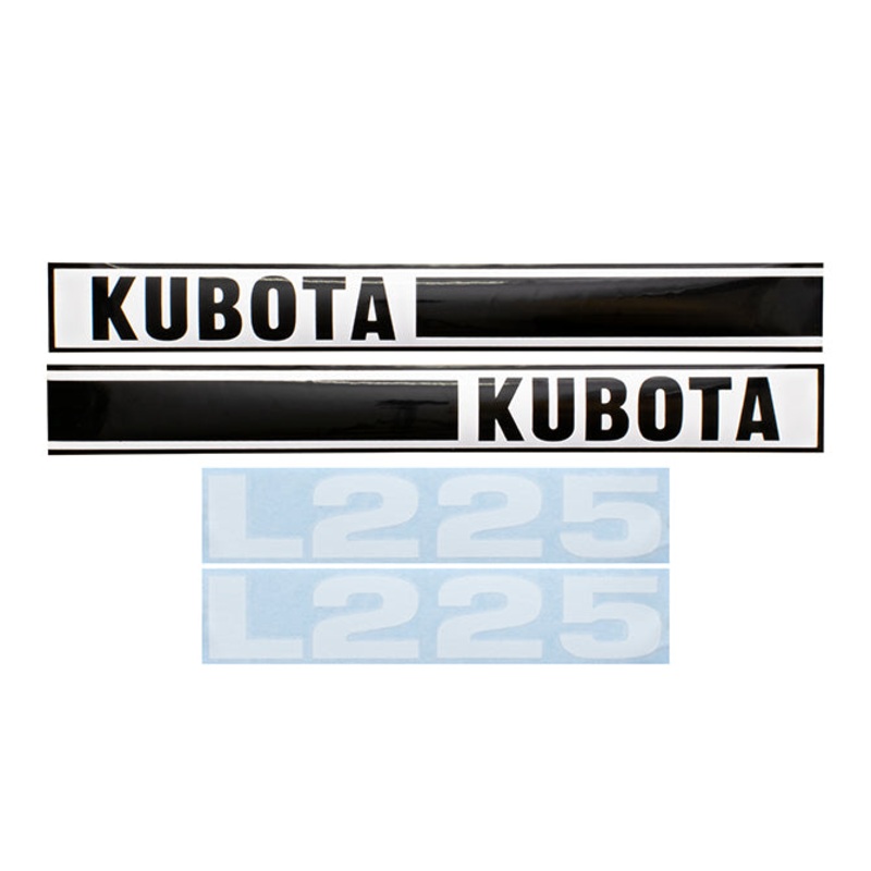 Decal Set for Kubota L225 Mylar – Hood Only