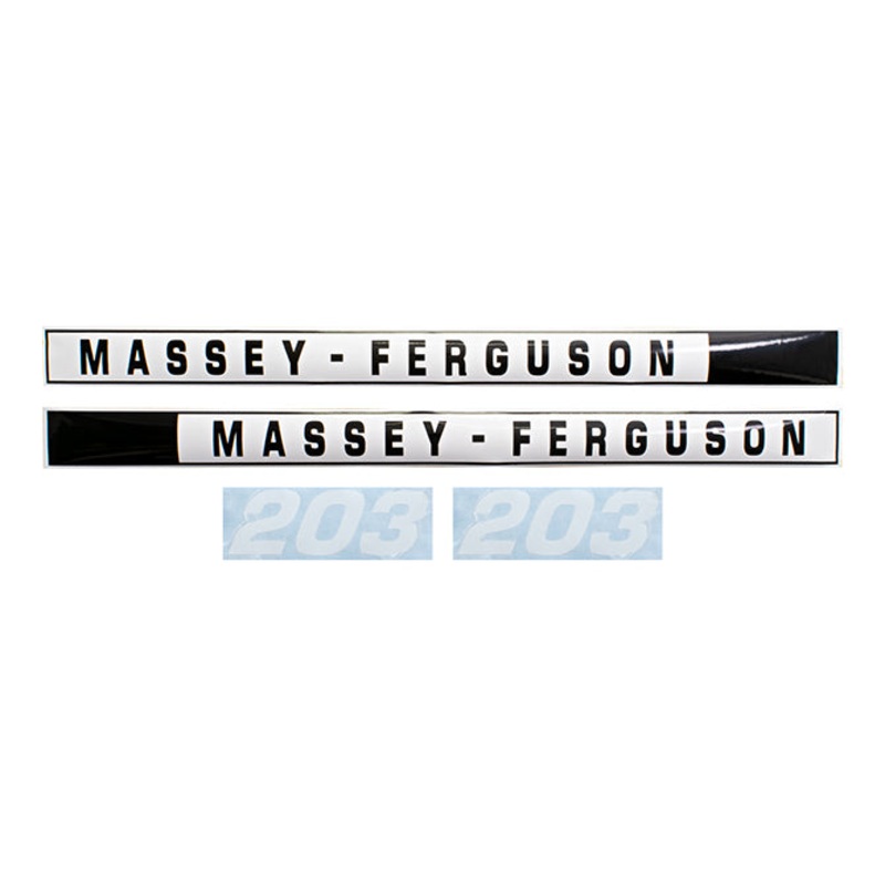 Decal Set for Massey Ferguson 203 Mylar – Hood Only