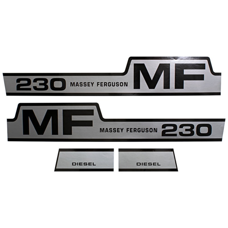 Decal Set for Massey Ferguson 230 Mylar – Hood Only