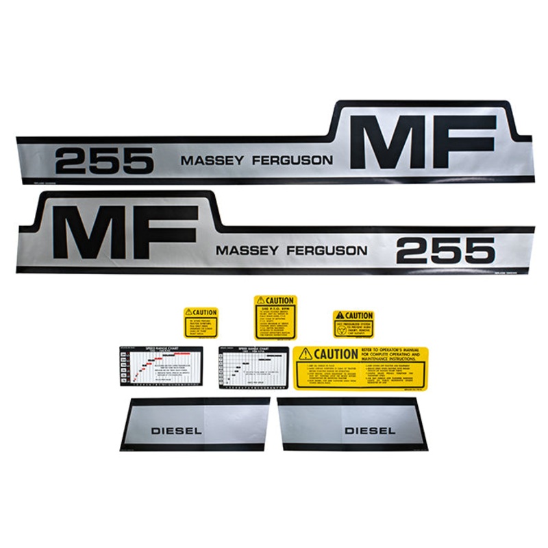 Decal Set for Massey Ferguson 255 Mylar – Hood Only