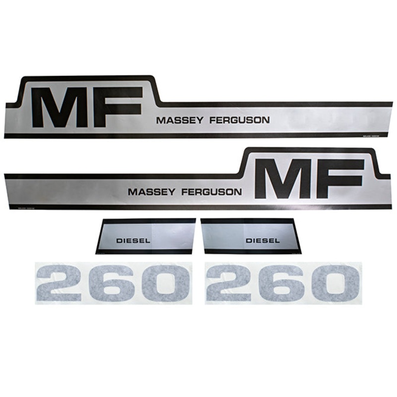 Decal Set for Massey Ferguson 260 Mylar – Hood Only