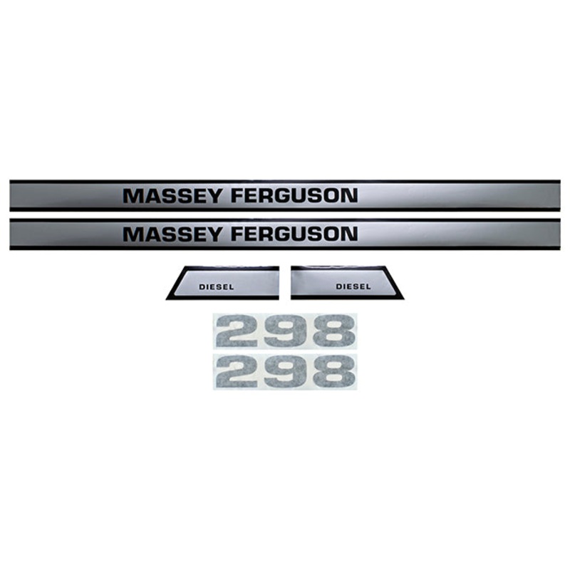 Decal Set for Massey Ferguson 298 Mylar – Hood Only