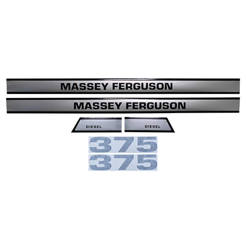 Decal Set for Massey Ferguson 375 Mylar – Hood Only