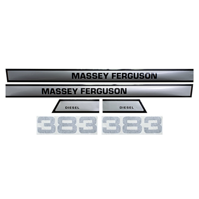 Decal Set for Massey Ferguson 383 Mylar – Hood Only