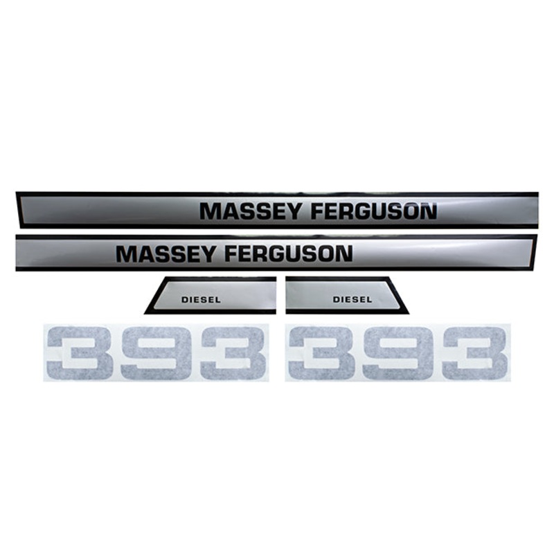 Decal Set for Massey Ferguson 393 Mylar – Hood Only