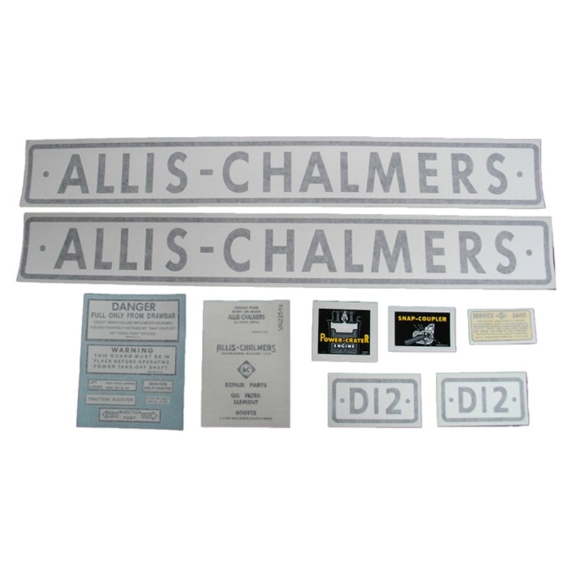 Decal Set for Allis Chalmers D12 (1957-1960) Vinyl