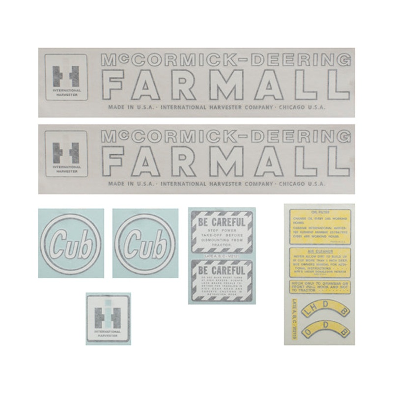Decal Set for International / Farmall Cub 1947 Vinyl – McCORMICK-DEERING – Circle CUB