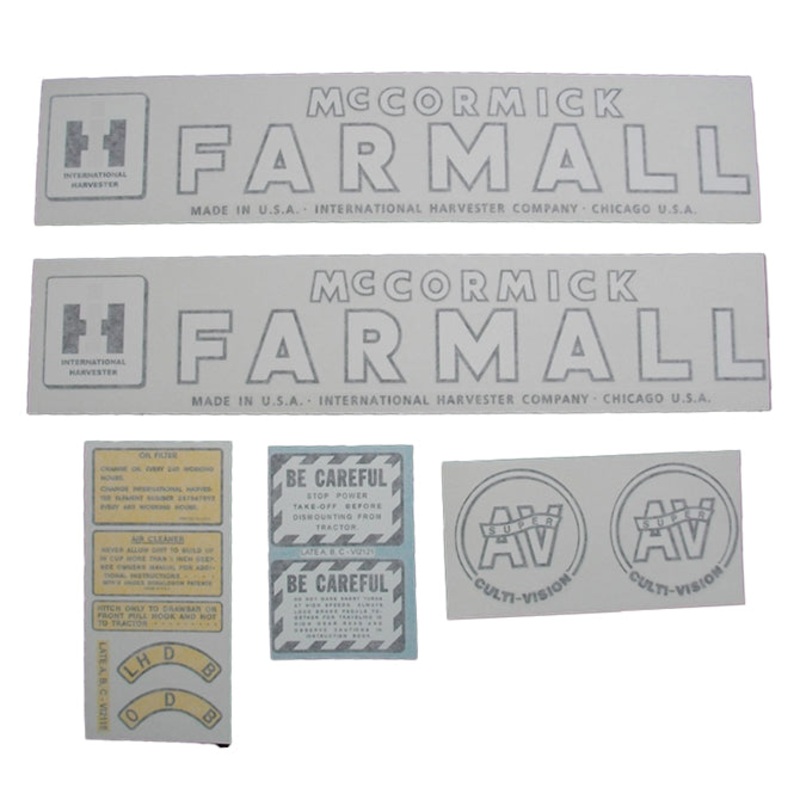 Decal Set for International / Farmall Super AV Culti-Vision Vinyl