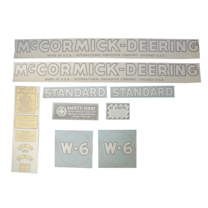 Decal Set for International / Farmall W-6 1939-1947 McCORMICK-DEERING Vinyl