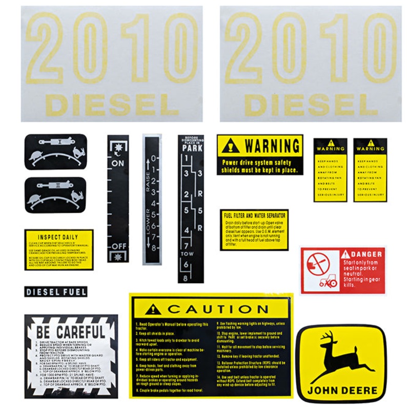 Decal Set for John Deere 2010 Mylar – Model Numbers are Vinyl