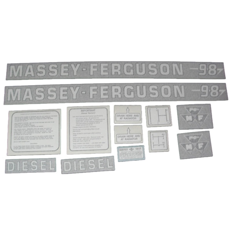 Decal Set for Massey Ferguson 98 Diesel Vinyl