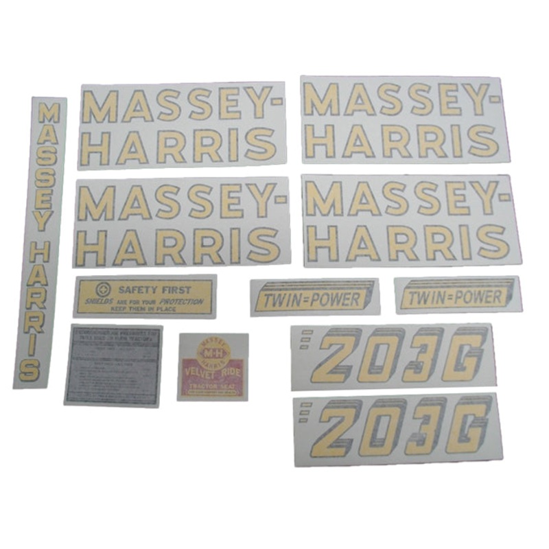 Decal Set for Massey Harris 203 203G Standard Vinyl
