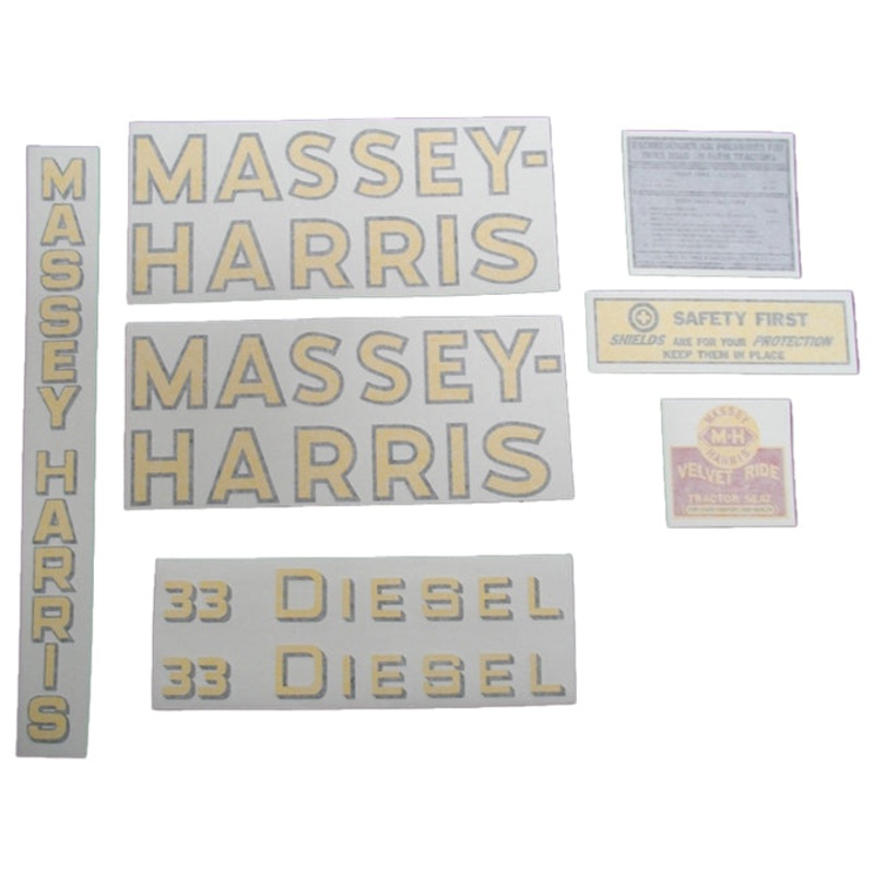 Decal Set for Massey Harris 33 Diesel Vinyl
