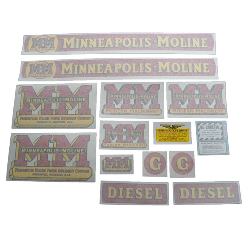 Decal Set for Minneapolis Moline G Diesel Vinyl