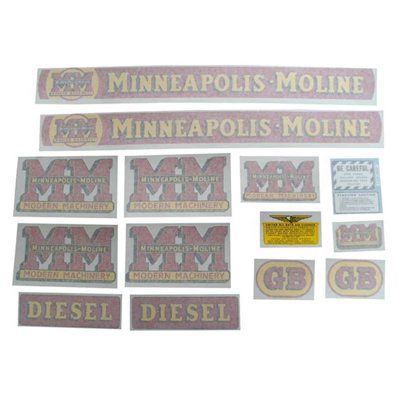 Decal Set for Minneapolis Moline GB Diesel Vinyl