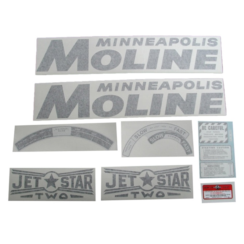 Decal Set for Minneapolis Moline Jet Star 2 Black Vinyl – Black Letters