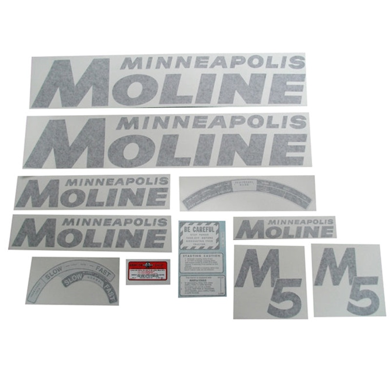 Decal Set for Minneapolis Moline M5 Black Vinyl – Black Letters