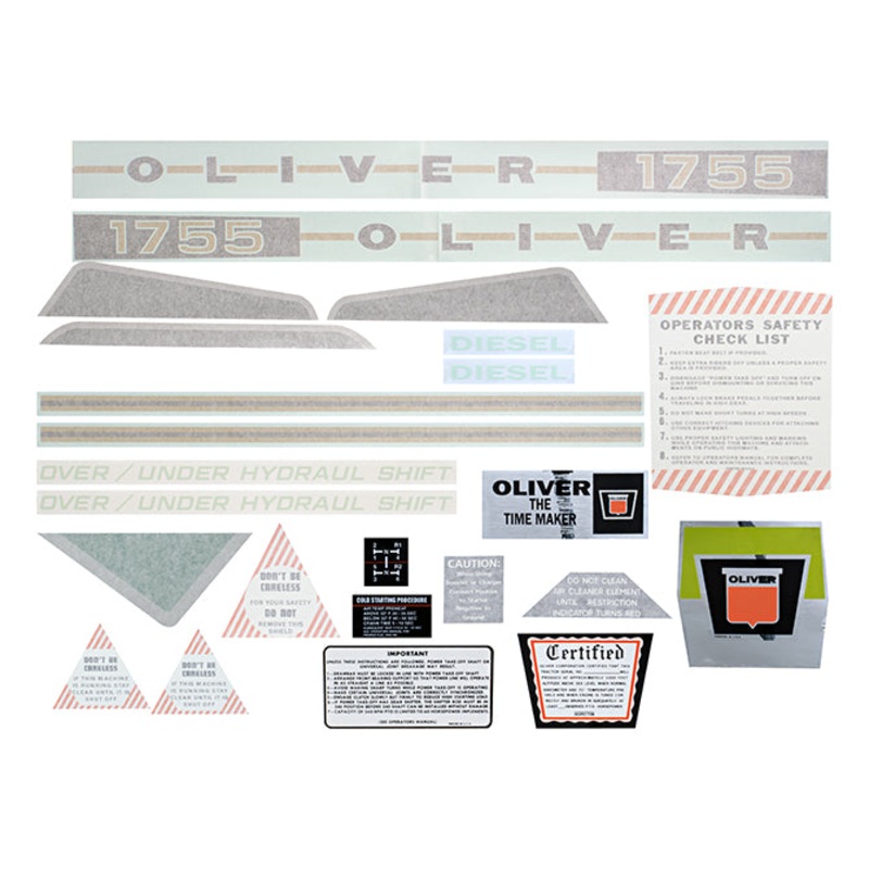 Decal Set for Oliver 1755 Diesel Vinyl