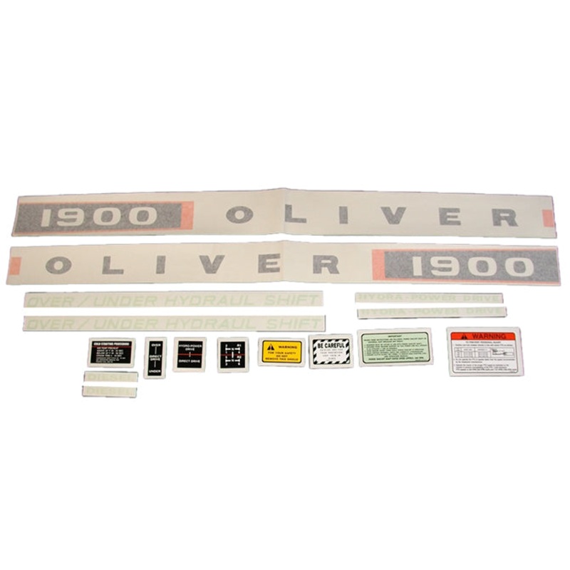 Decal Set for Oliver 1900 Diesel Vinyl