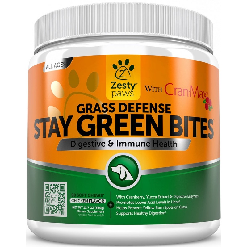 Zesty Paws Grass Defense Stay Green Bites With Cran-Max Soft Chews For Dogs