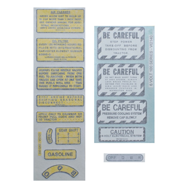 Chassis Decal Set for International / Farmall 300 Gas Vinyl