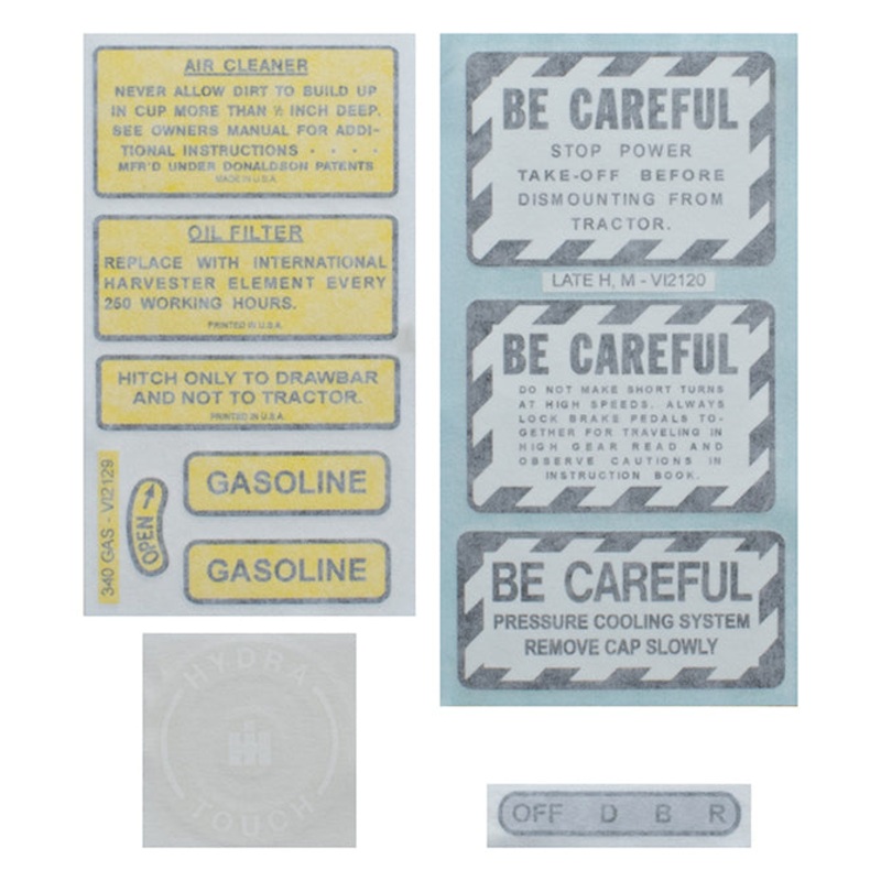 Chassis Decal Set for International / Farmall 340 Gas Vinyl
