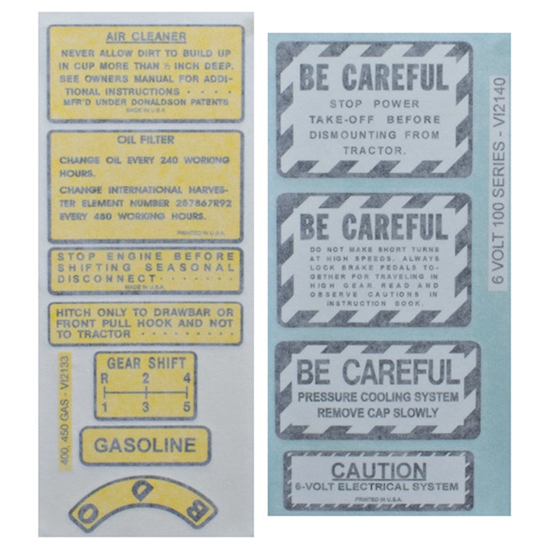 Chassis Decal Set for International / Farmall 400 Gas Vinyl