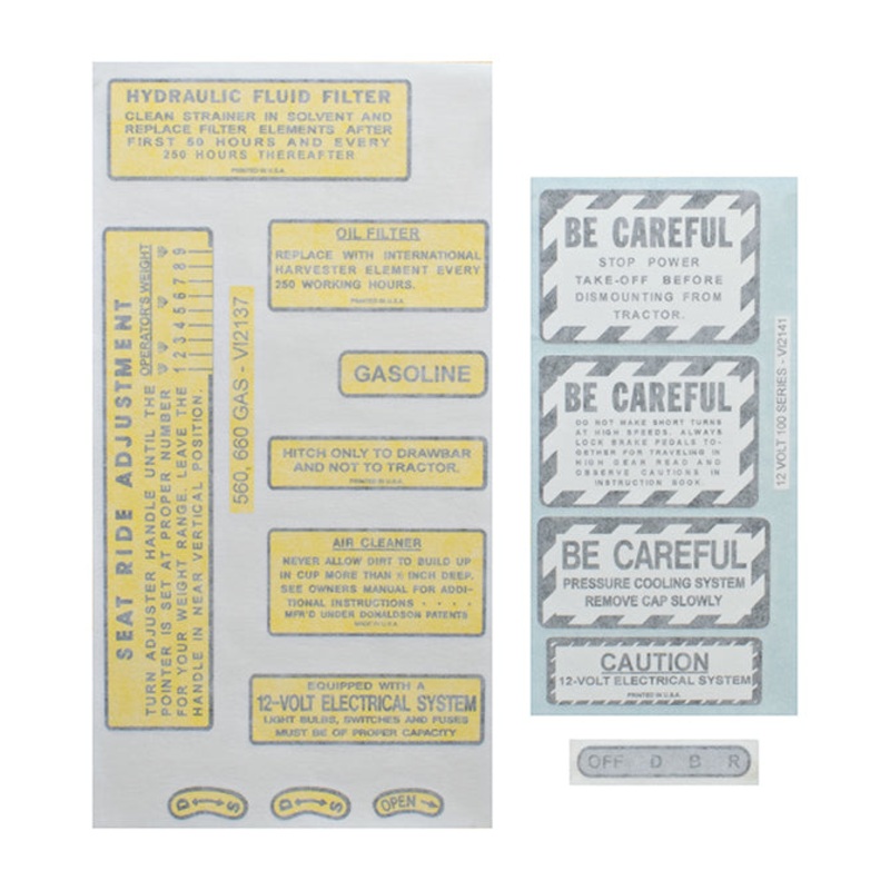 Chassis Decal Set for International / Farmall 560 Gas Vinyl