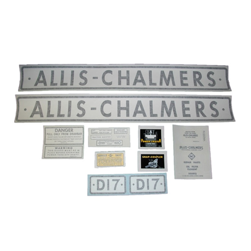 Decal Set for Allis Chalmers D17 Diesel 1957-1960 Vinyl