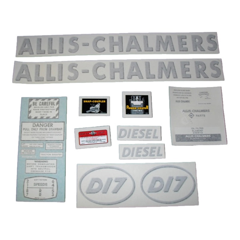 Decal Set for Allis Chalmers D17 Diesel Vinyl