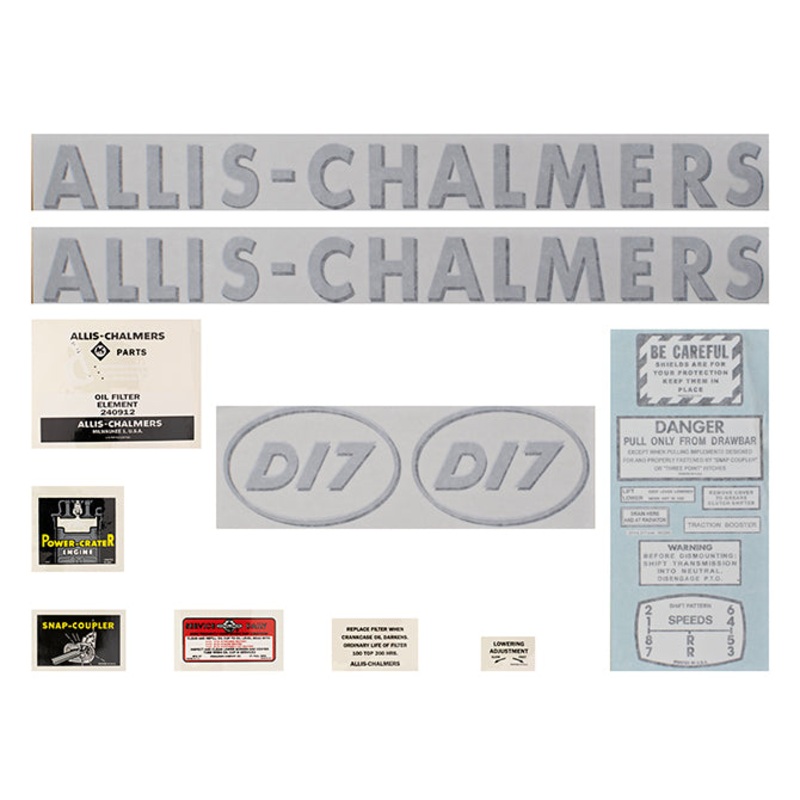 Decal Set for Allis Chalmers D17 Gas Vinyl