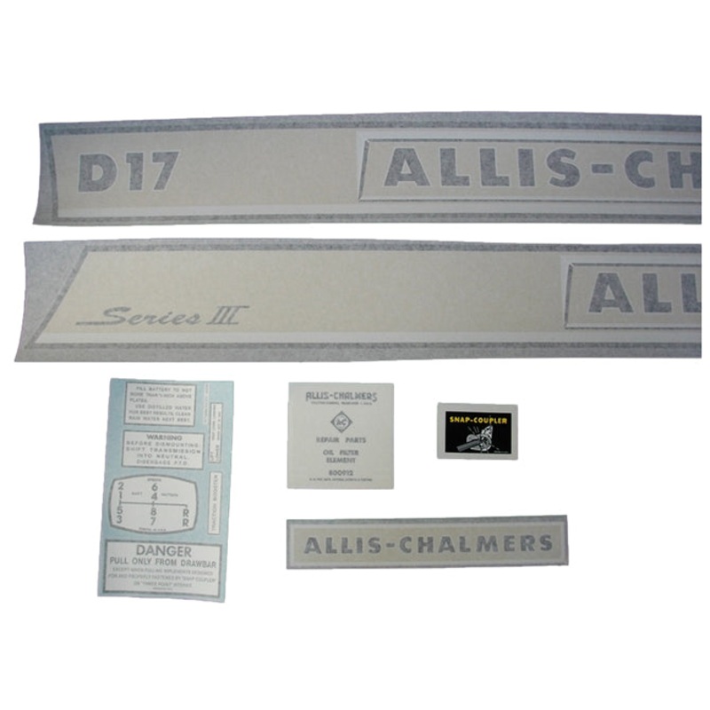 Decal Set for Allis Chalmers D17 Series III Vinyl