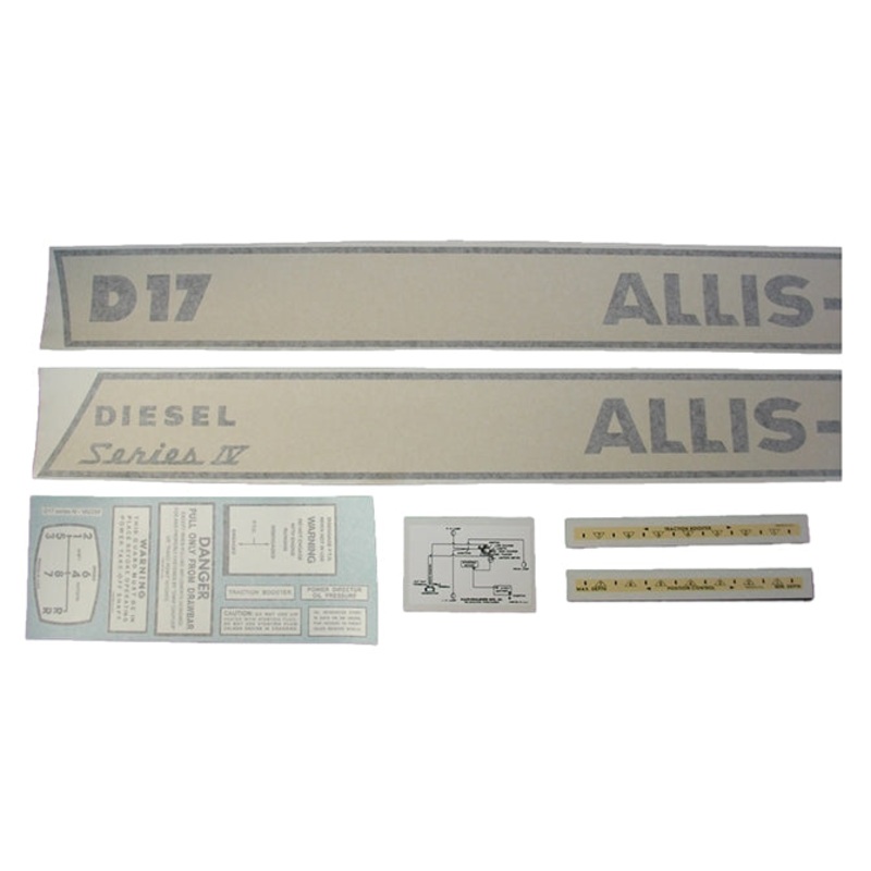 Decal Set for Allis Chalmers D17 Series IV Diesel Vinyl