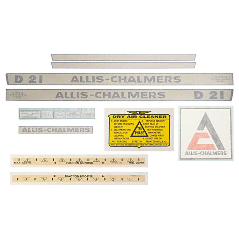 Decal Set for Allis Chalmers D21 Series II Vinyl