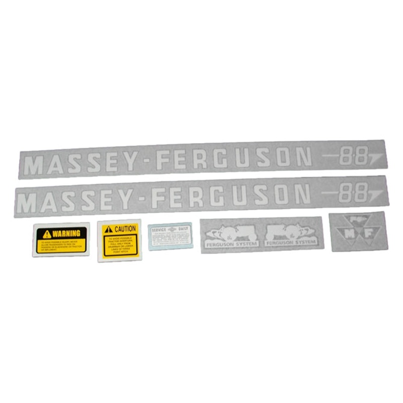 Decal Set for Massey Ferguson 88 Gas Vinyl – Chrome Lettering