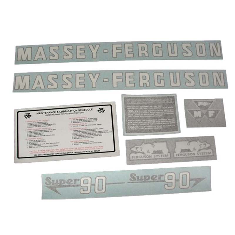 Decal Set for Massey Ferguson Super 90 Gas Vinyl