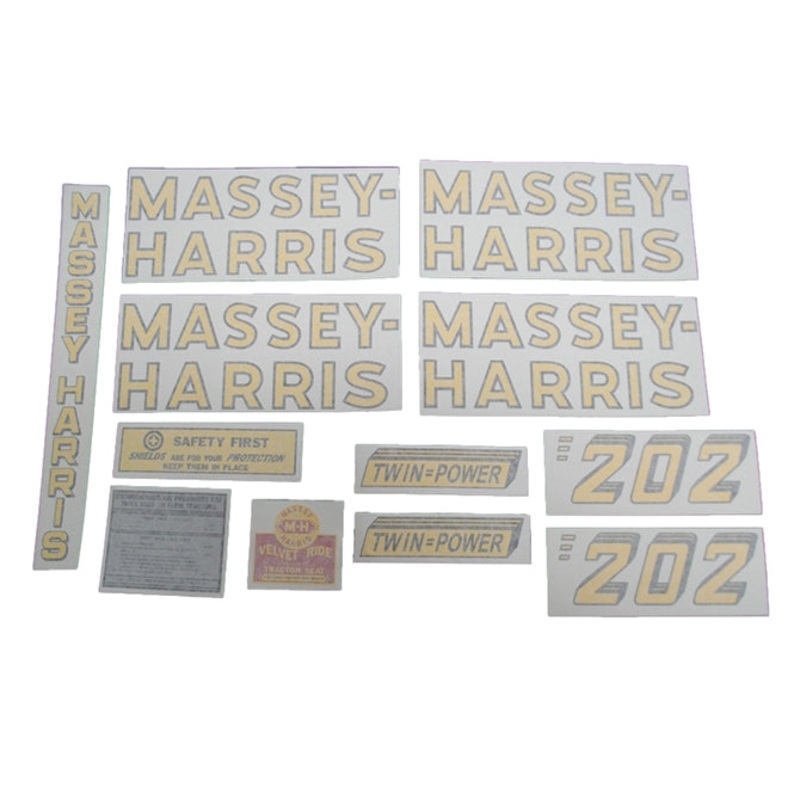 Decal Set for Massey Harris 202 Standard Vinyl