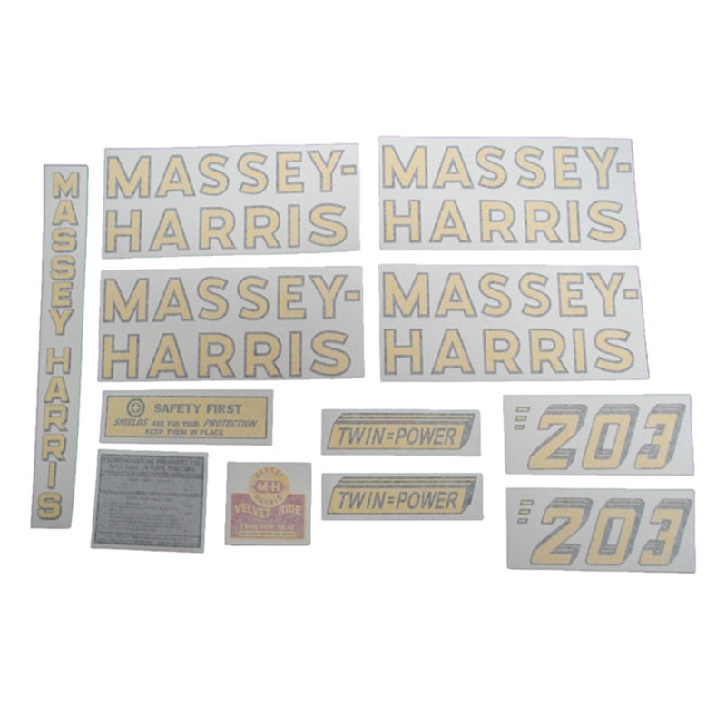 Decal Set for Massey Harris 203 Standard Vinyl