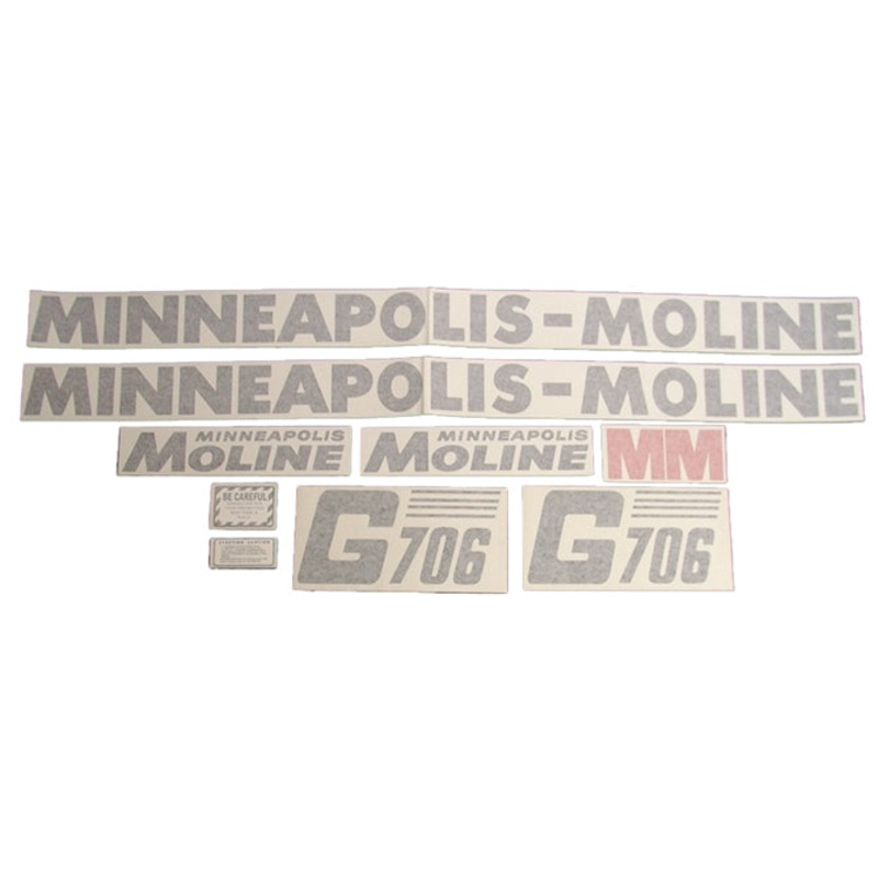 Decal Set for Minneapolis Moline G706 Slanted Lettering Vinyl – Slanted Letters