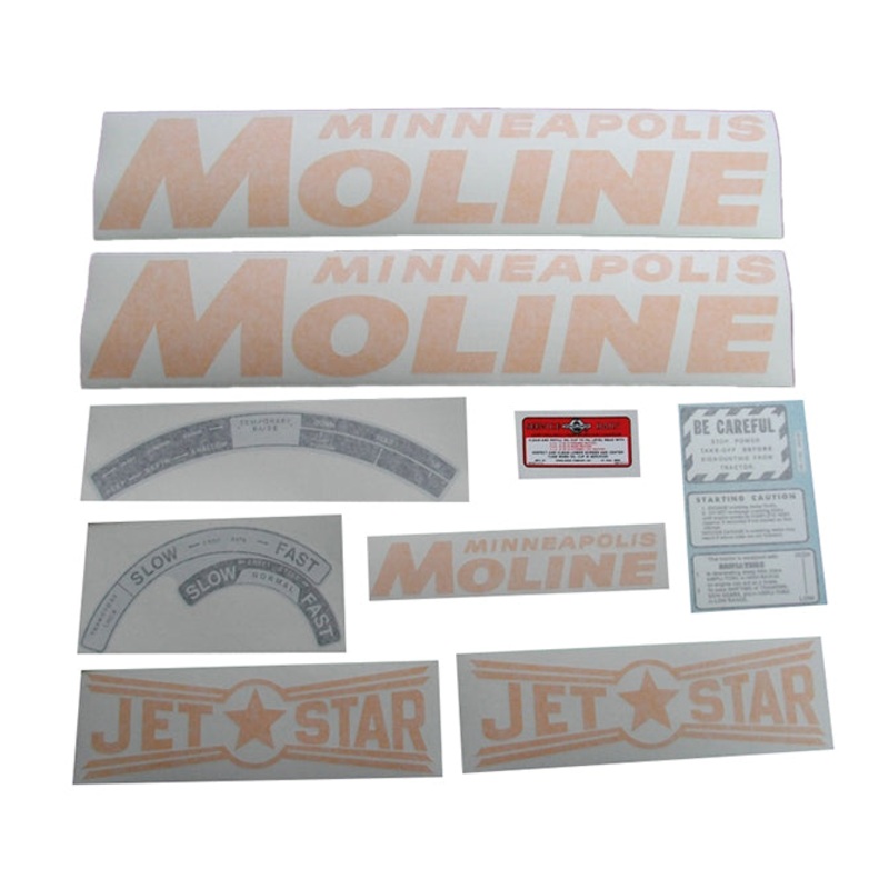 Decal Set for Minneapolis Moline Jet Star Gold Vinyl – Gold Letters