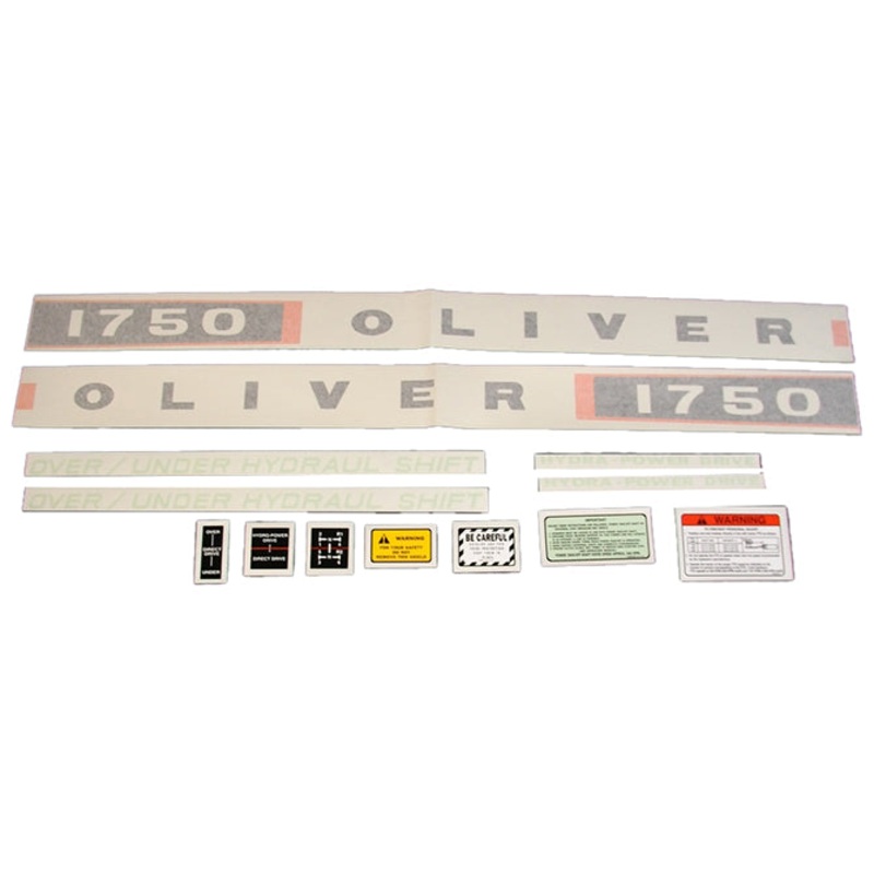 Decal Set for Oliver 1750 Gas Vinyl