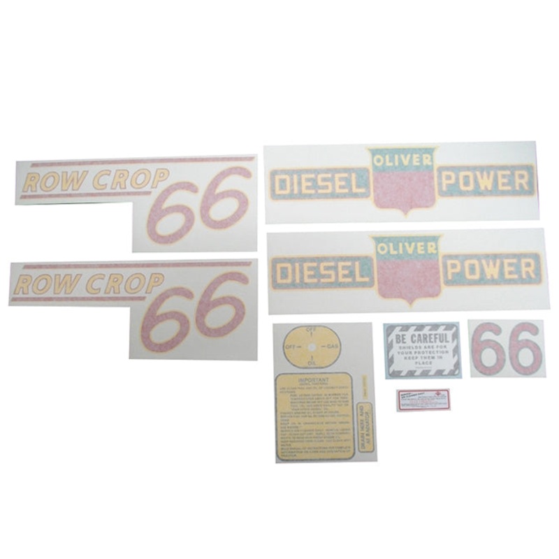 Decal Set for Oliver 66 Row Crop Diesel Vinyl – Red Numbers
