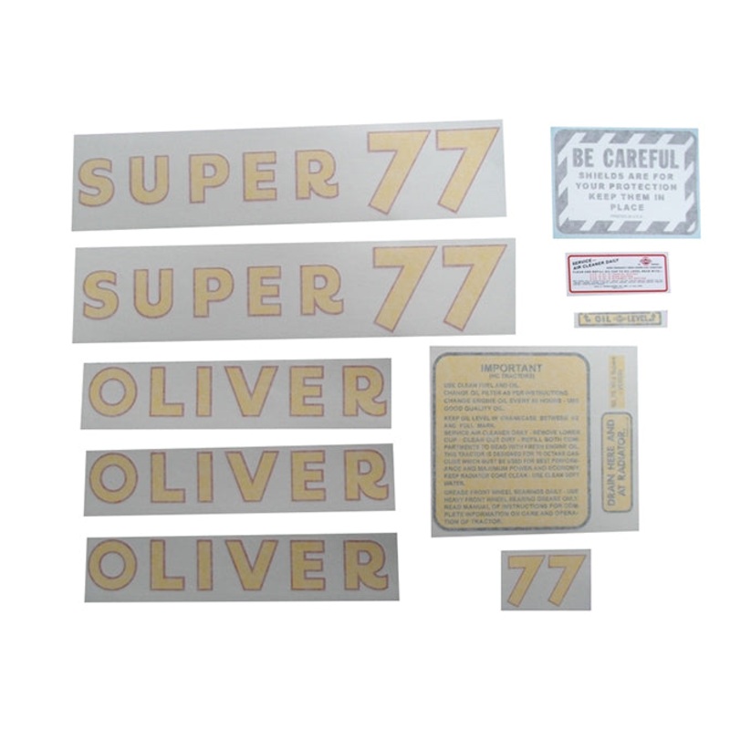 Decal Set for Oliver Super 77 Gas Vinyl