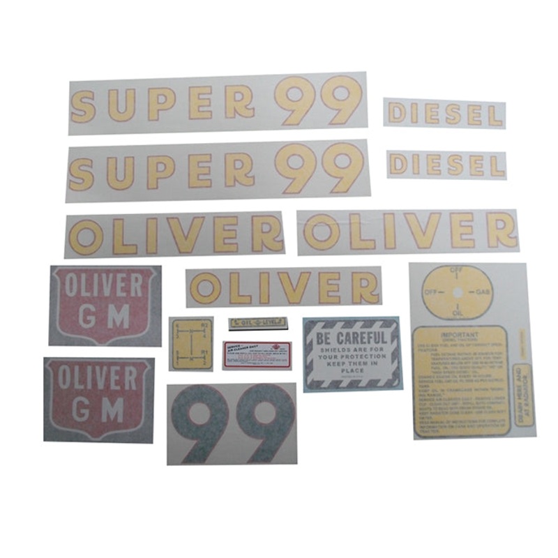 Decal Set for Oliver Super 99 GM DIESEL Vinyl