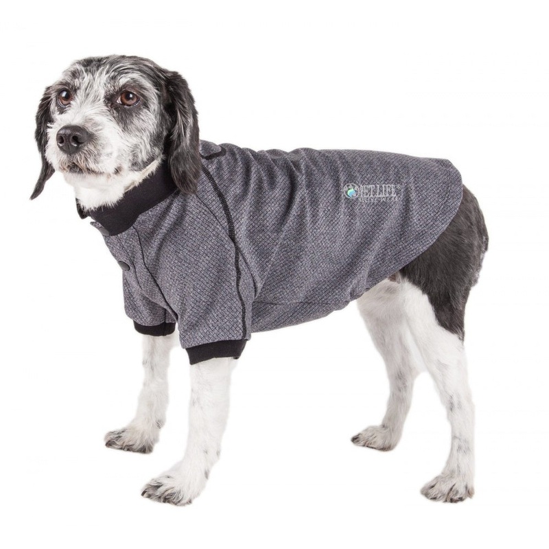 Pet Life Active Relax Stretch Fur Flexed Grey Polo Dog T-Shirt