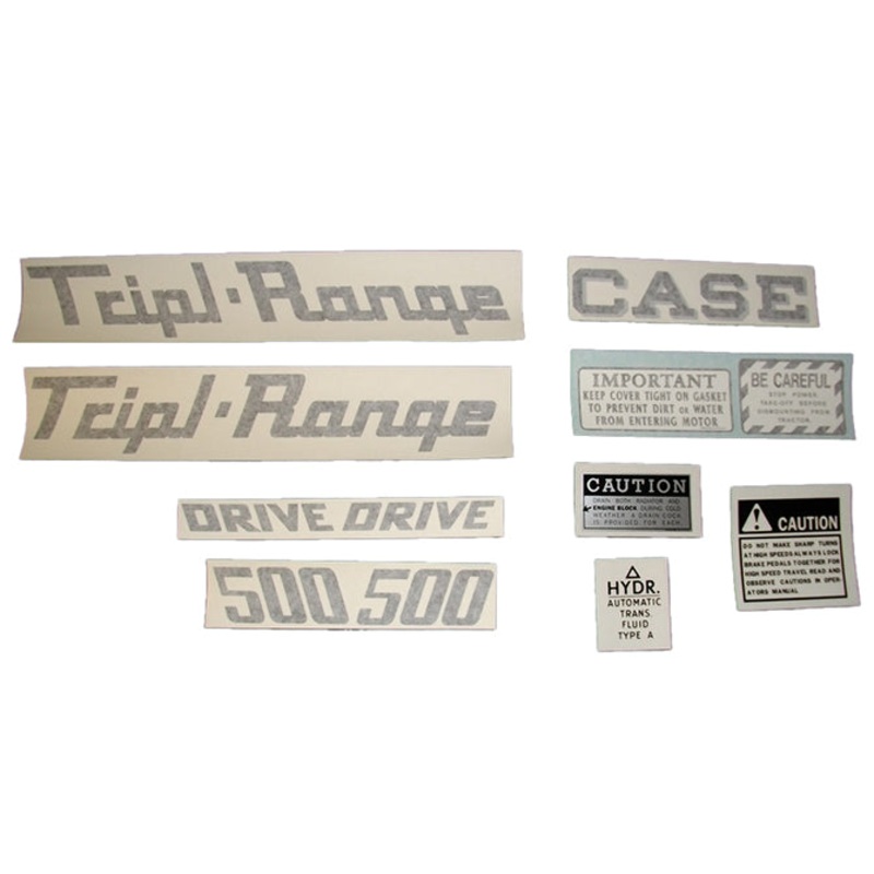 Decal Set for Case 500 Tripl-Range Vinyl