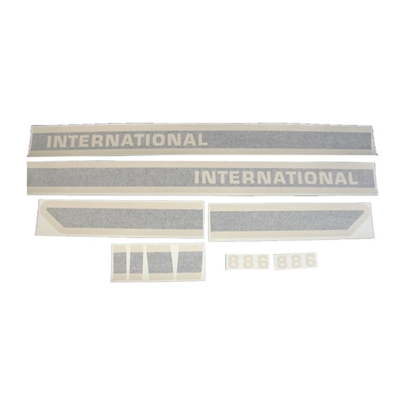 Decal Set for International / Farmall 886 w/o Cab Vinyl – Black & Beige – Hood Only