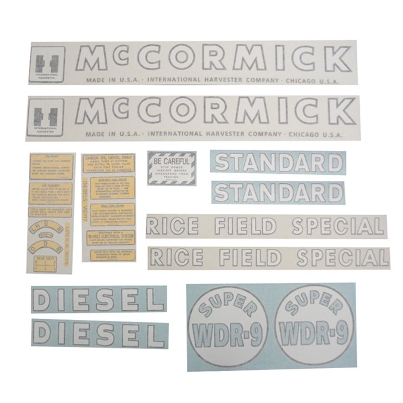 Decal Set for International / Farmall Super WDR-9 Vinyl