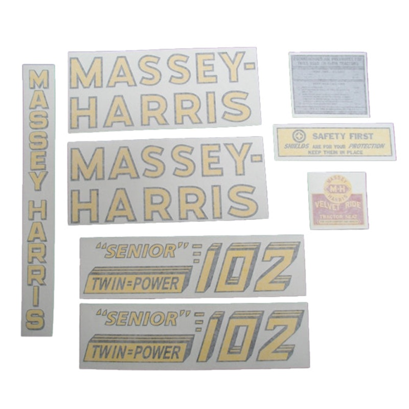 Decal Set for Massey Harris 102 Sr. Twin Power Vinyl